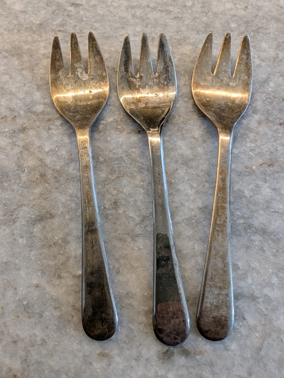 3 pc Vintage Silver Plated Sheffield England Cocktail Seafood Fork Small 5″