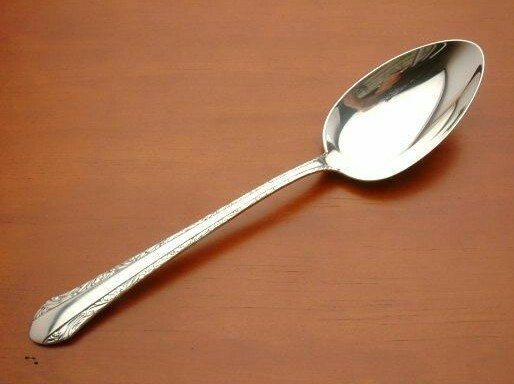 Chased Romantique by Alvin Sterling Silver table Serving Spoon 8.5″