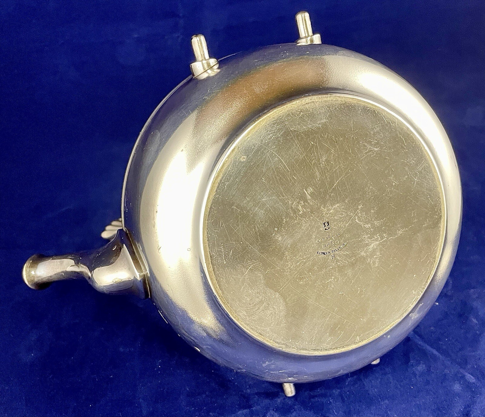Gorham Neoclassical Silverplate Tea Kettle Date Mark 1884 Spirit Burner