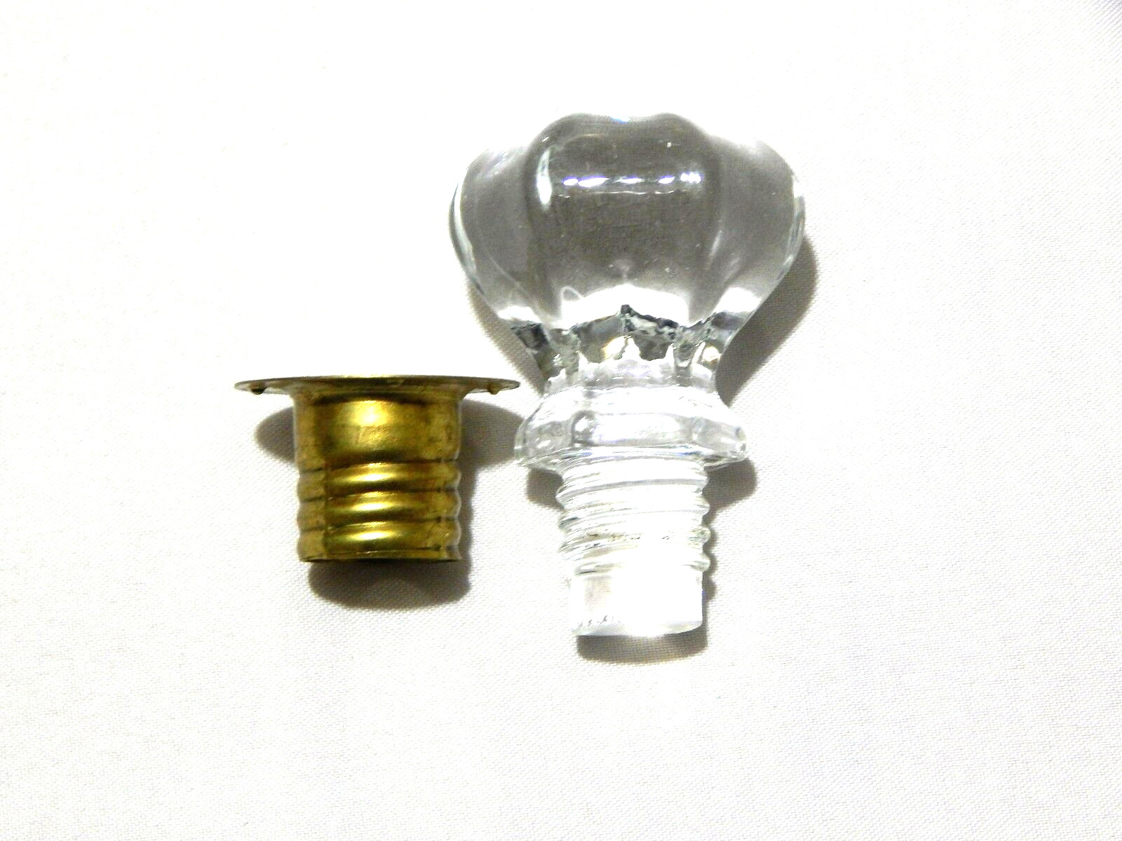 Sellers and Hoosier Cabinet Glass Knob with Threaded End and Insert