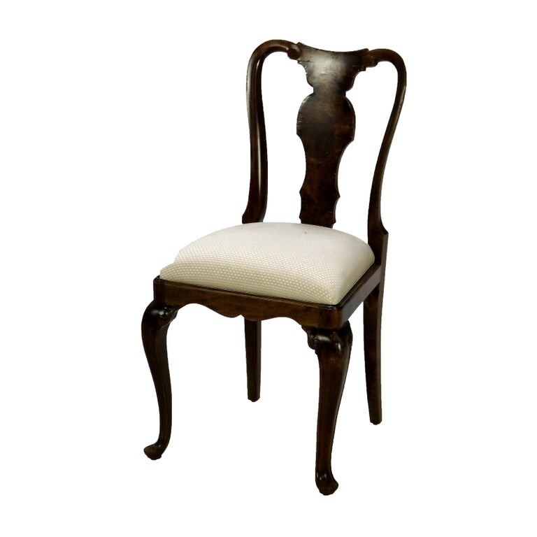 Six Antique English George III Style Oyster Burl Dining Room Chairs C1920