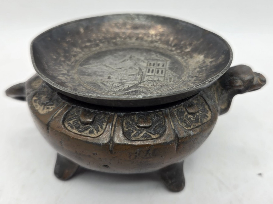 James W. Tufts Boston Dish with Metal Turtle Incense Bowl?