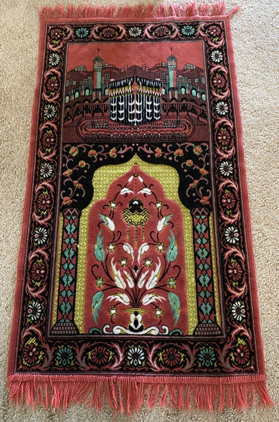 ANTIQUE SMALL ORIENTAL RUG 46′ x 26 1/2″ APPROX