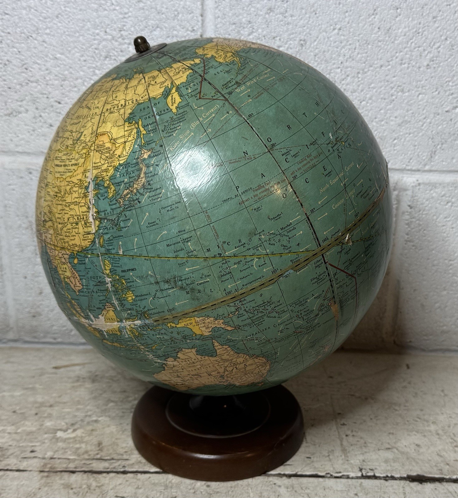Late 1940s Early 1950s Cram’s Universal Terrestrial Globe 10.5” No.105 Vintage