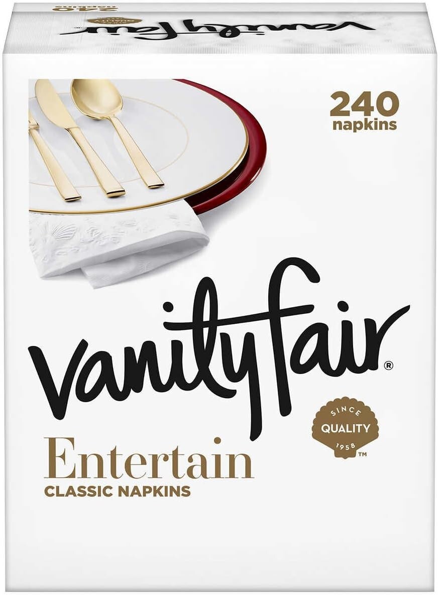 Vanity Fair Premium 3-Ply Dinner Napkins (240 Pack) | Elegant for Entertainment