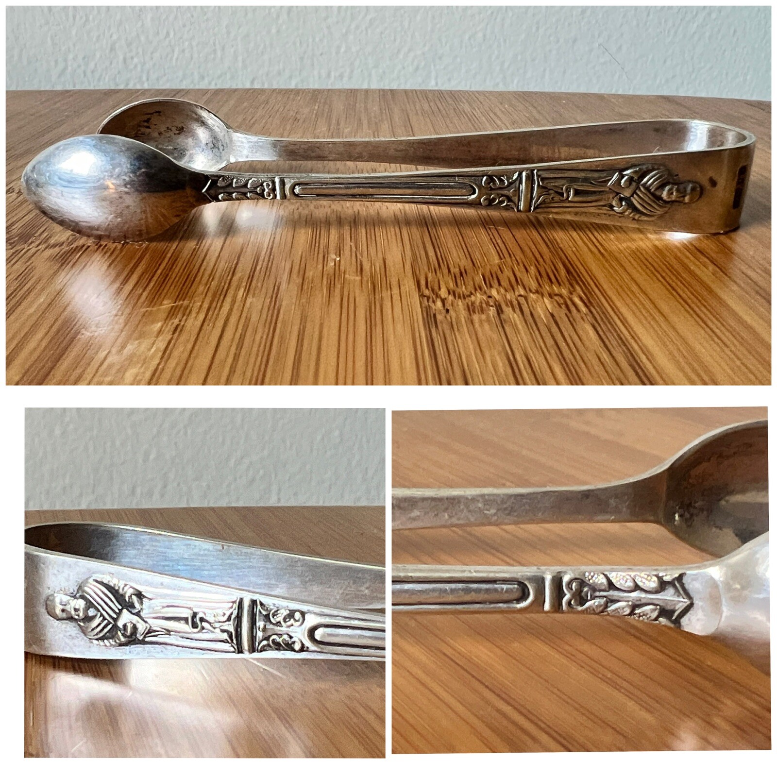 Vintage Apostle Silver Plate Sugar Ice BonBon Tongs EPNS