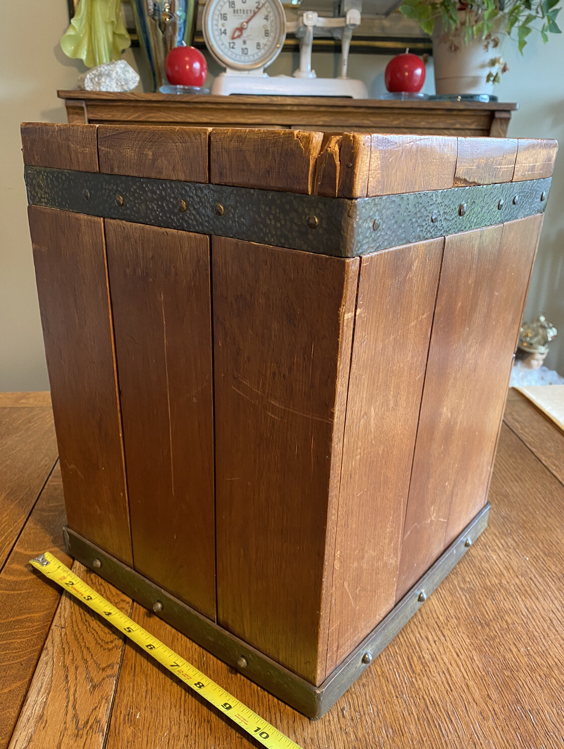 Antique Mission Craftsman Arts & Crafts Style Waste Basket Planter Box WesternNY