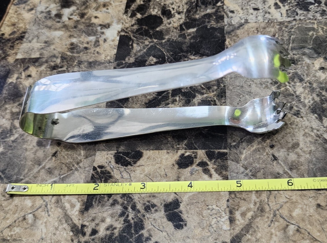 😃NICE VINTAGE U-SHAPED PLAIN SMOOTH STYLISH CLAW ICE CUBE BUCKET TONGS 🪣 🧊
