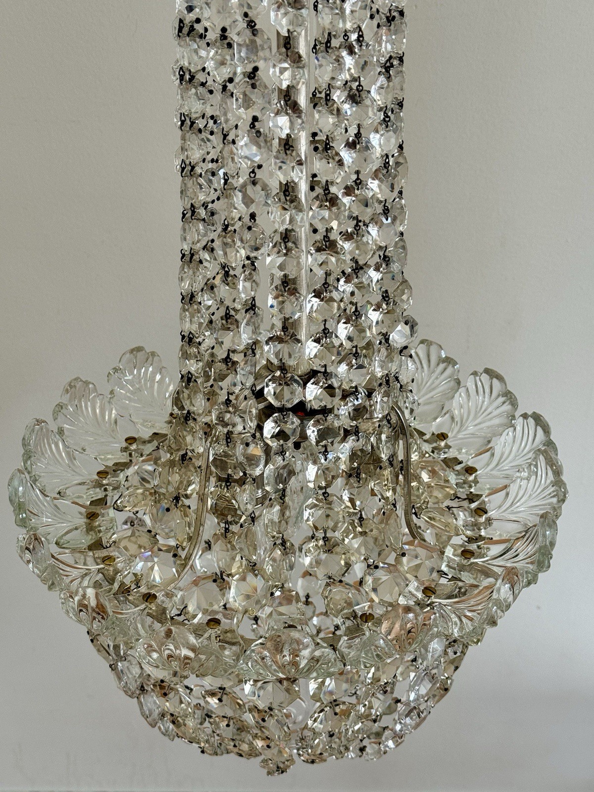 Antique Crystal Beaded Biedermeier Chandelier Tent Bag