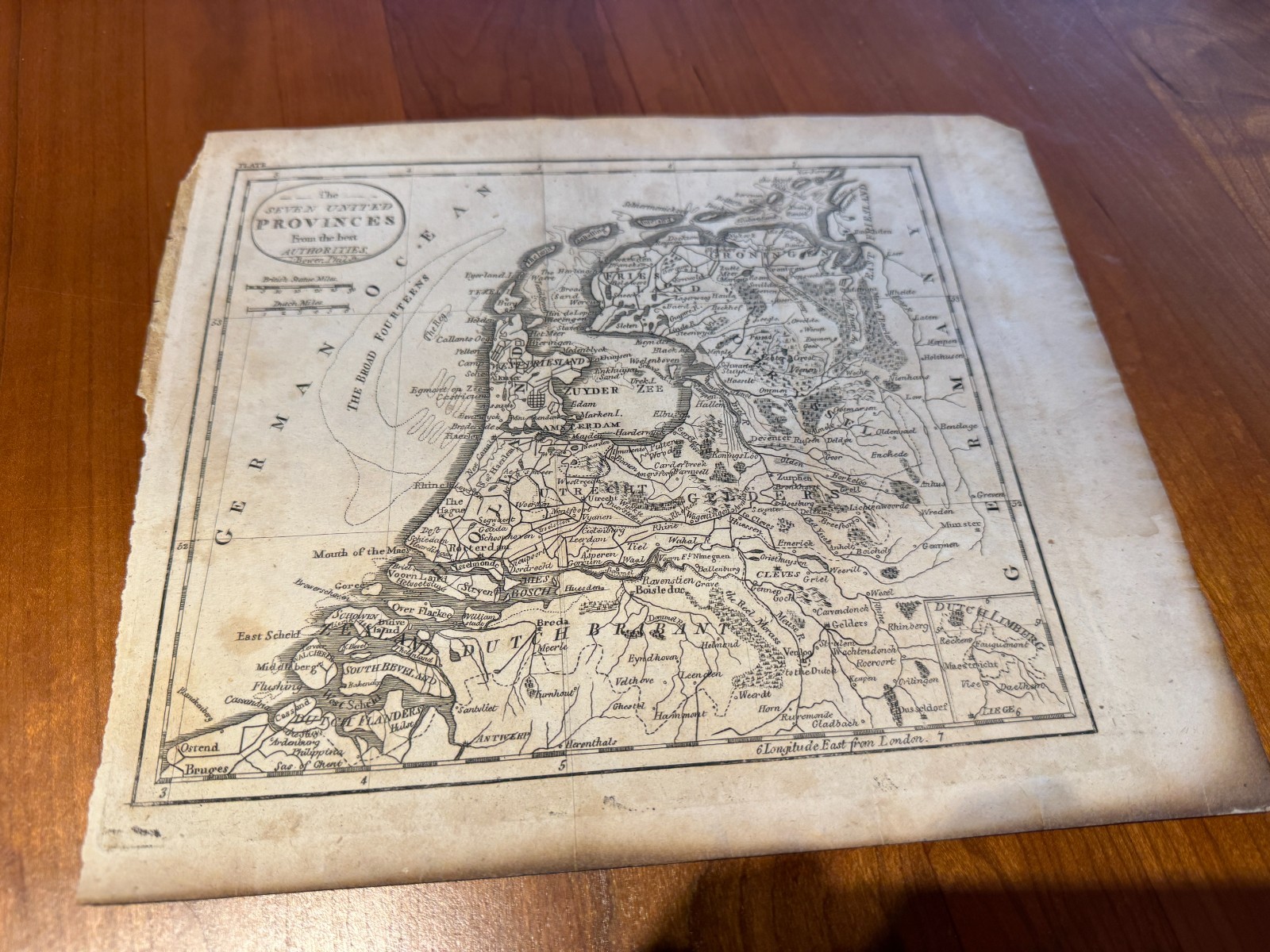 RARE! 1800s The Seven United Provinces from the Best Authorities Map