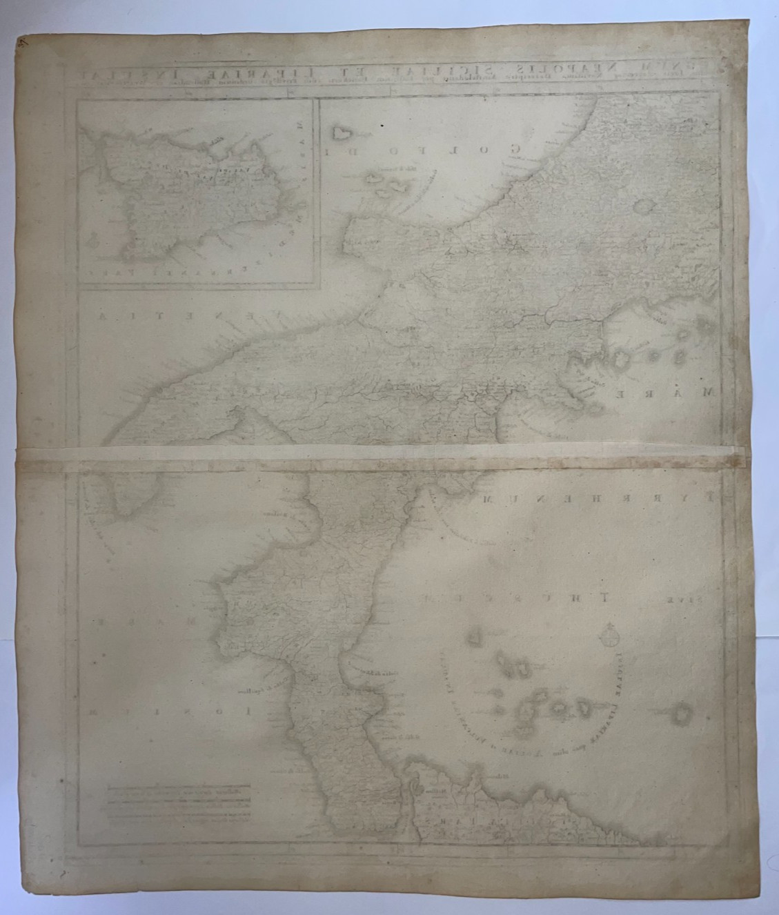 ITALY KINGDOM OF NAPLES SICILY c. 1680 JUSTUS DANCKERTS LARGE ANTIQUE MAP