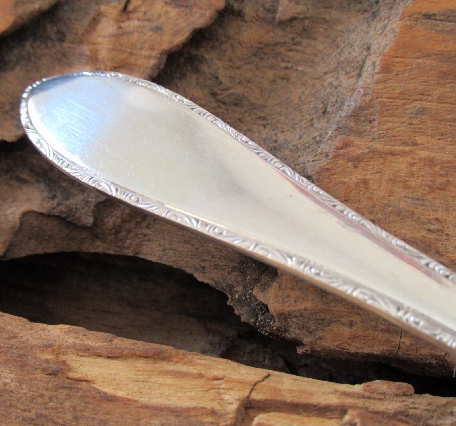 Antique Weidlich Sterling Silver Thread Berry Spoon 925 Shovel Serving Scoop