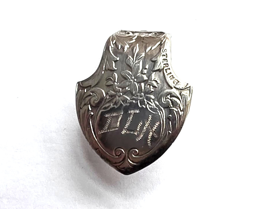 Ornate Sterling Silver Napkin Clip Art Nouveau Floral Antique Original