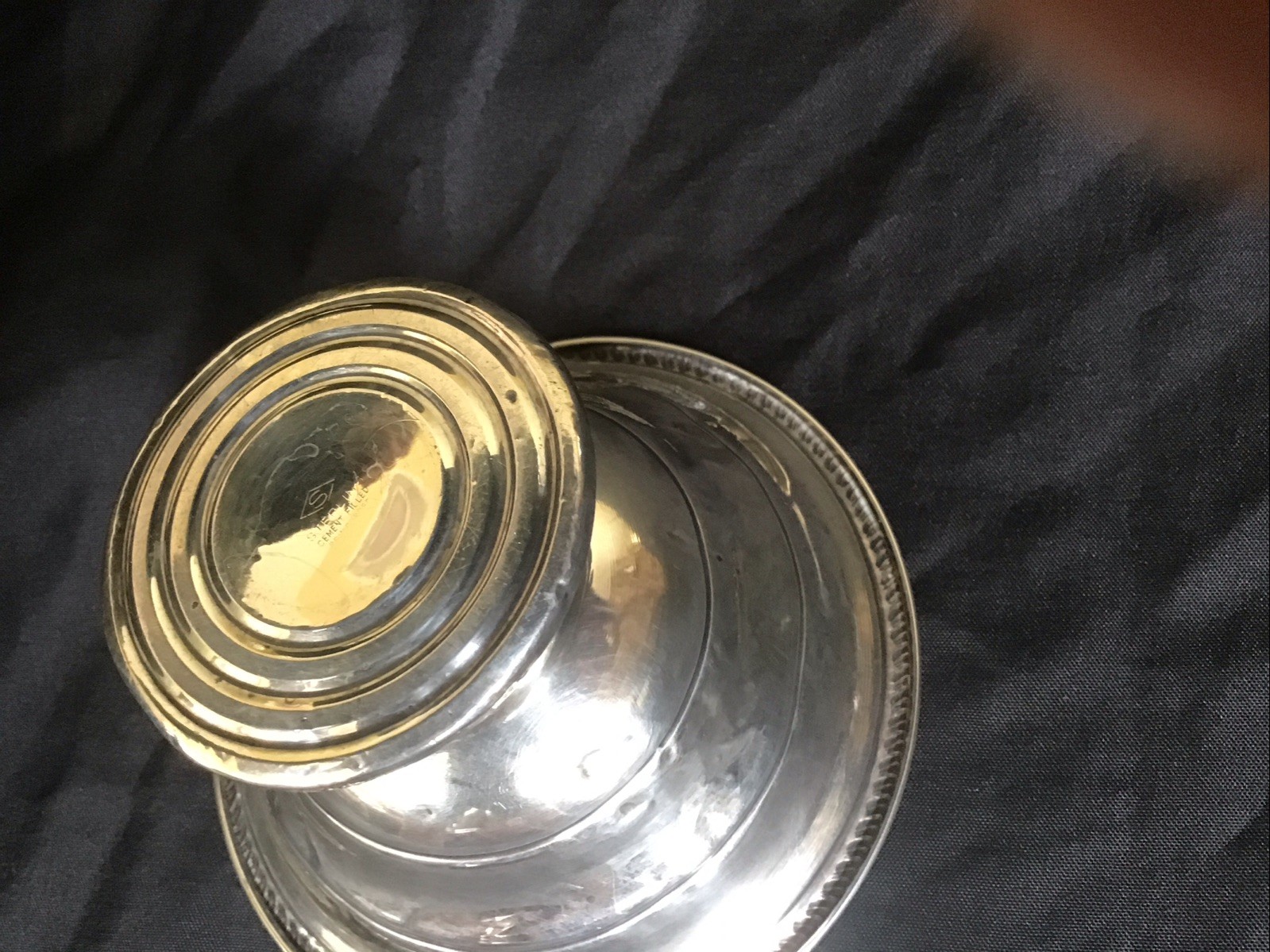 STERLING SILVER PEDESTAL 4.25” COMPOTE Bonbon DISH, GADROON Nulling Edge