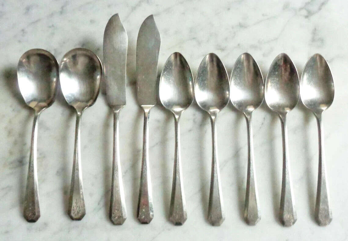 Wm Rogers & Son AA Silver Plate Antoinette Teaspoons Sugar Spoons Master Butters