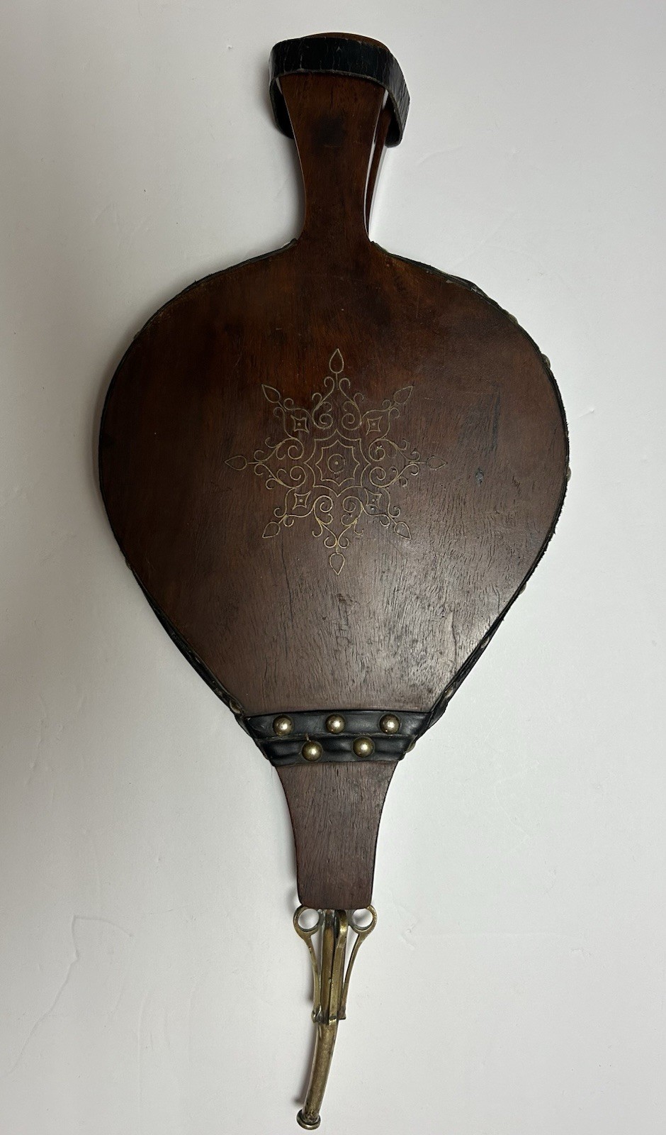 Vintage Bellows Wood, Brass and Leather