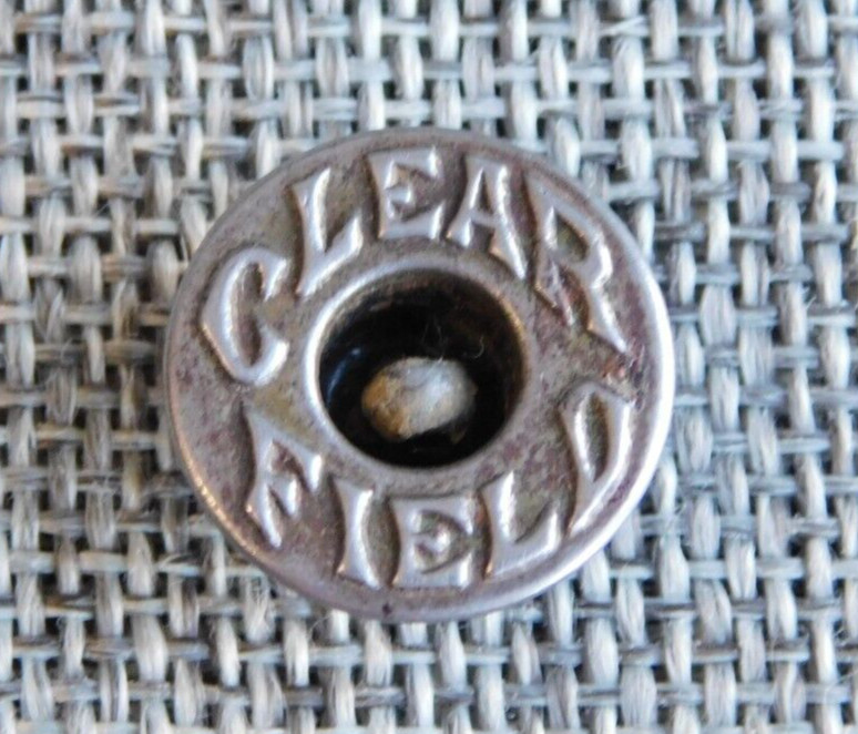Antique Vtg Uniform Button Stud Clear Field Aprx: 5/8″ #1538-B