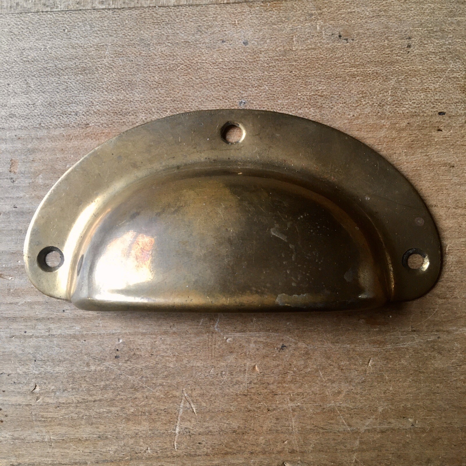 Antique Drawer Cup Handle Pull Brass Handle Original Old Vintage