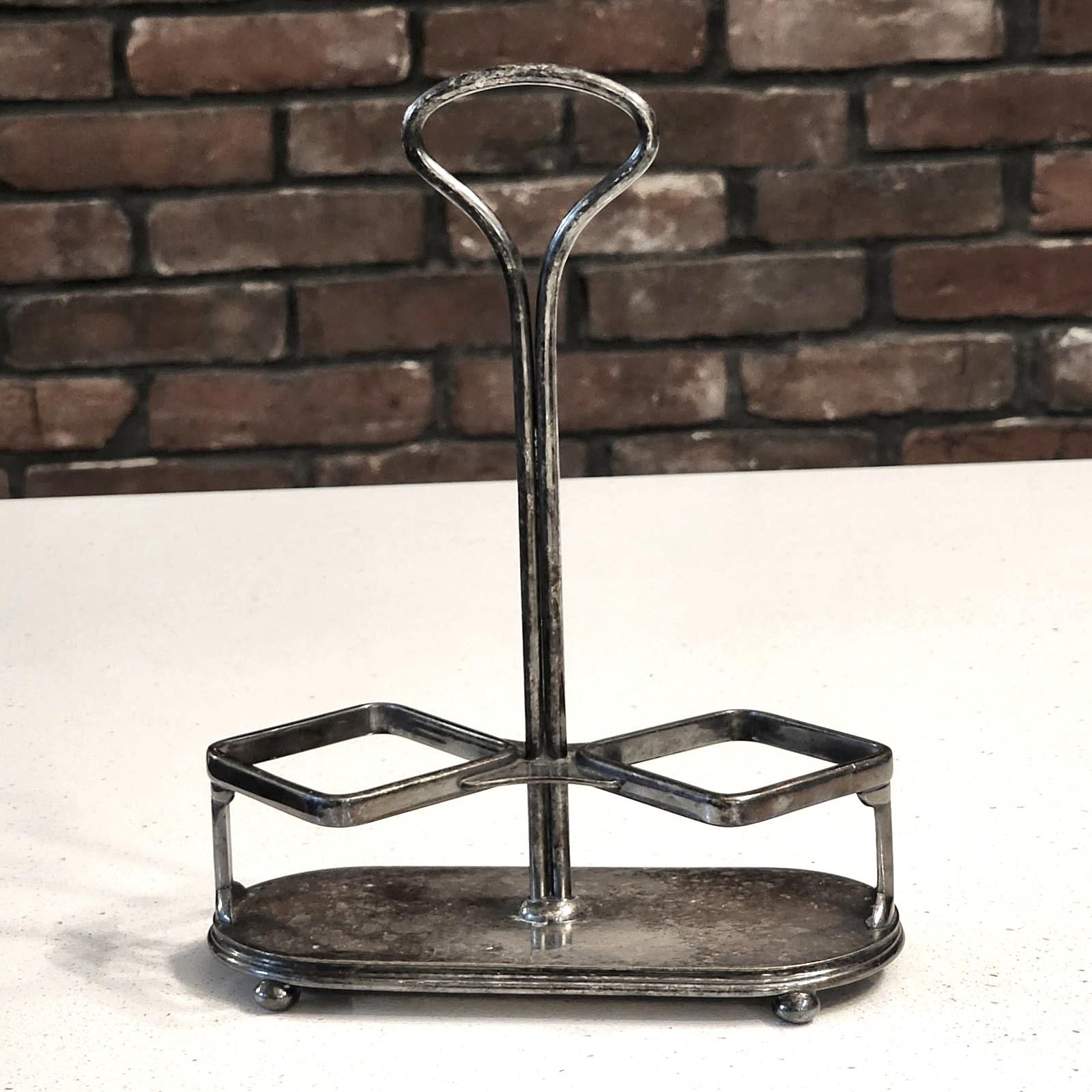 Antique Pairpoint Quadruple Plated Silver Cruet Holder 9″ Tall #798