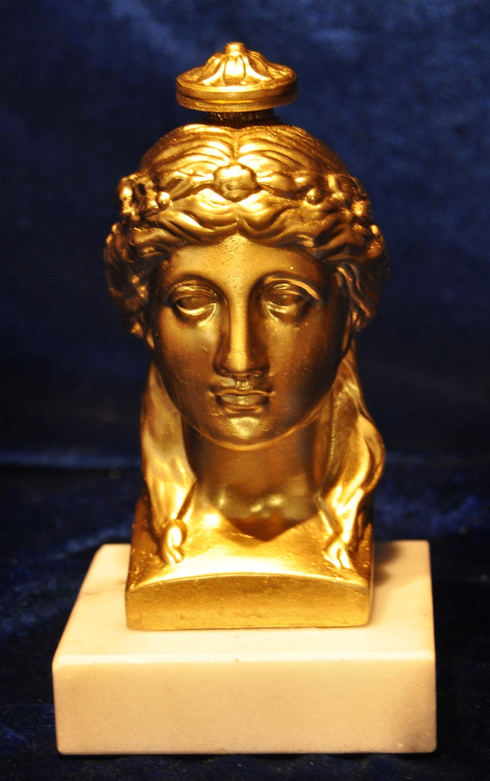 NEOCLASSICAL GILT BUST CARYATID GREEK ROMAN MARBLE GODDESS RELIEF ORMOLU SPELTER