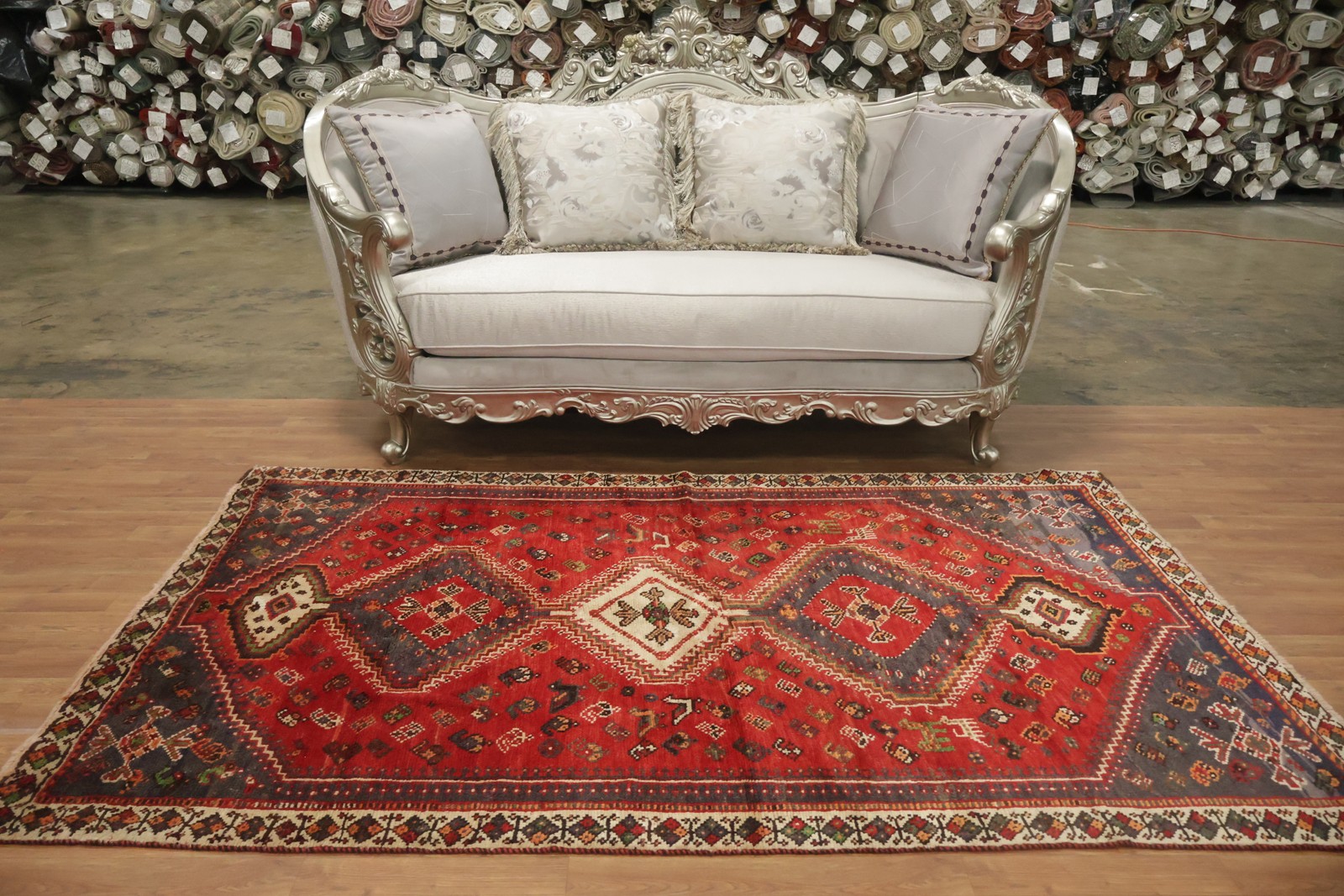 Traditional Red Area Rug 5×8 Handmade Wool Geometric Vintage for Any Room