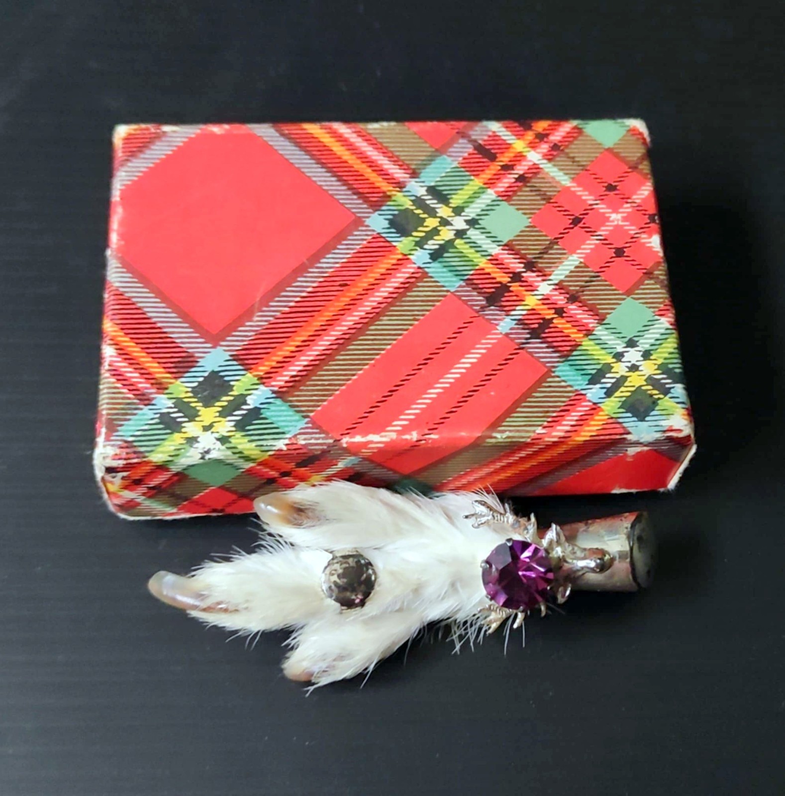 Kilt Brooch Silver Scottish Amethyst Tetra Claw Original Box