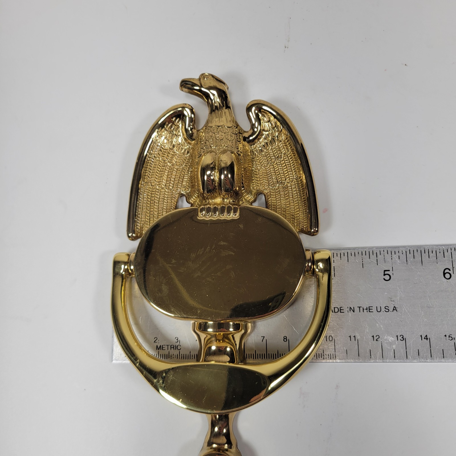 VTG Brass American Eagle Door Knocker 8” MCM Bicentennial Patriotic Regency