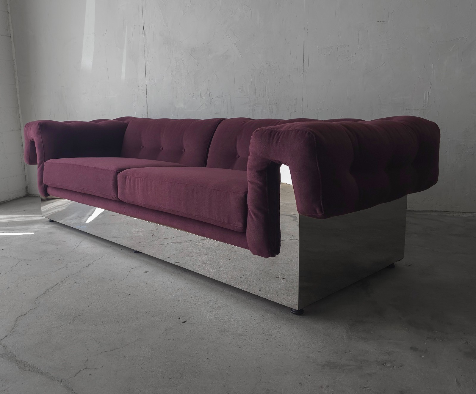 1970s Chrome Clad Sofa by Milo Baughman for Thayer Coggin