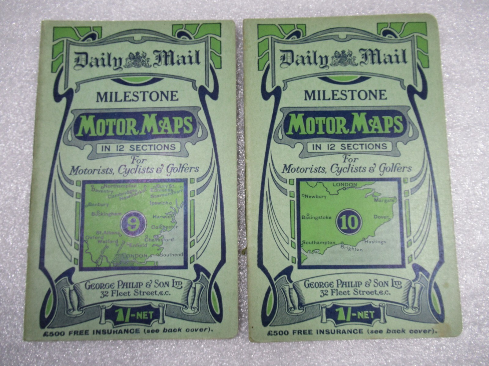 Full Set 1-12 – Daily Mail Milestone MOTOR MAPS For Motorists Cyclists & Golfers