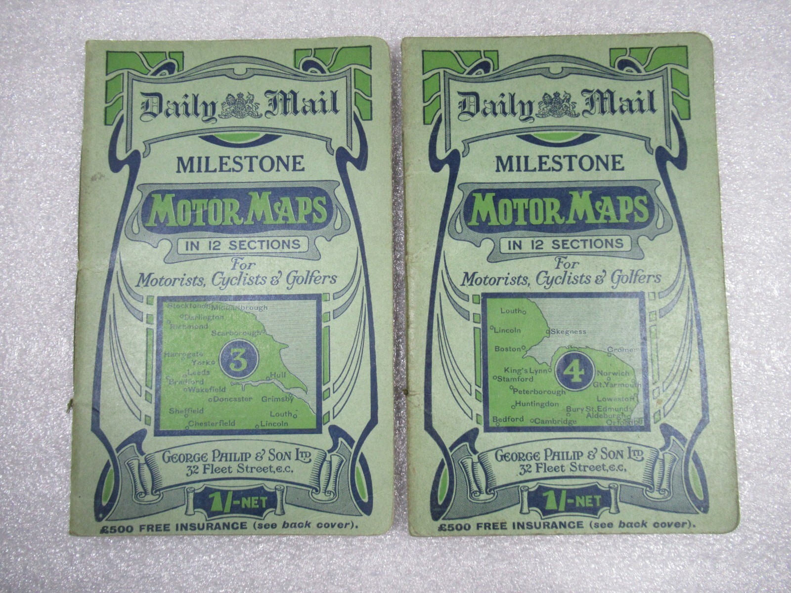Full Set 1-12 – Daily Mail Milestone MOTOR MAPS For Motorists Cyclists & Golfers