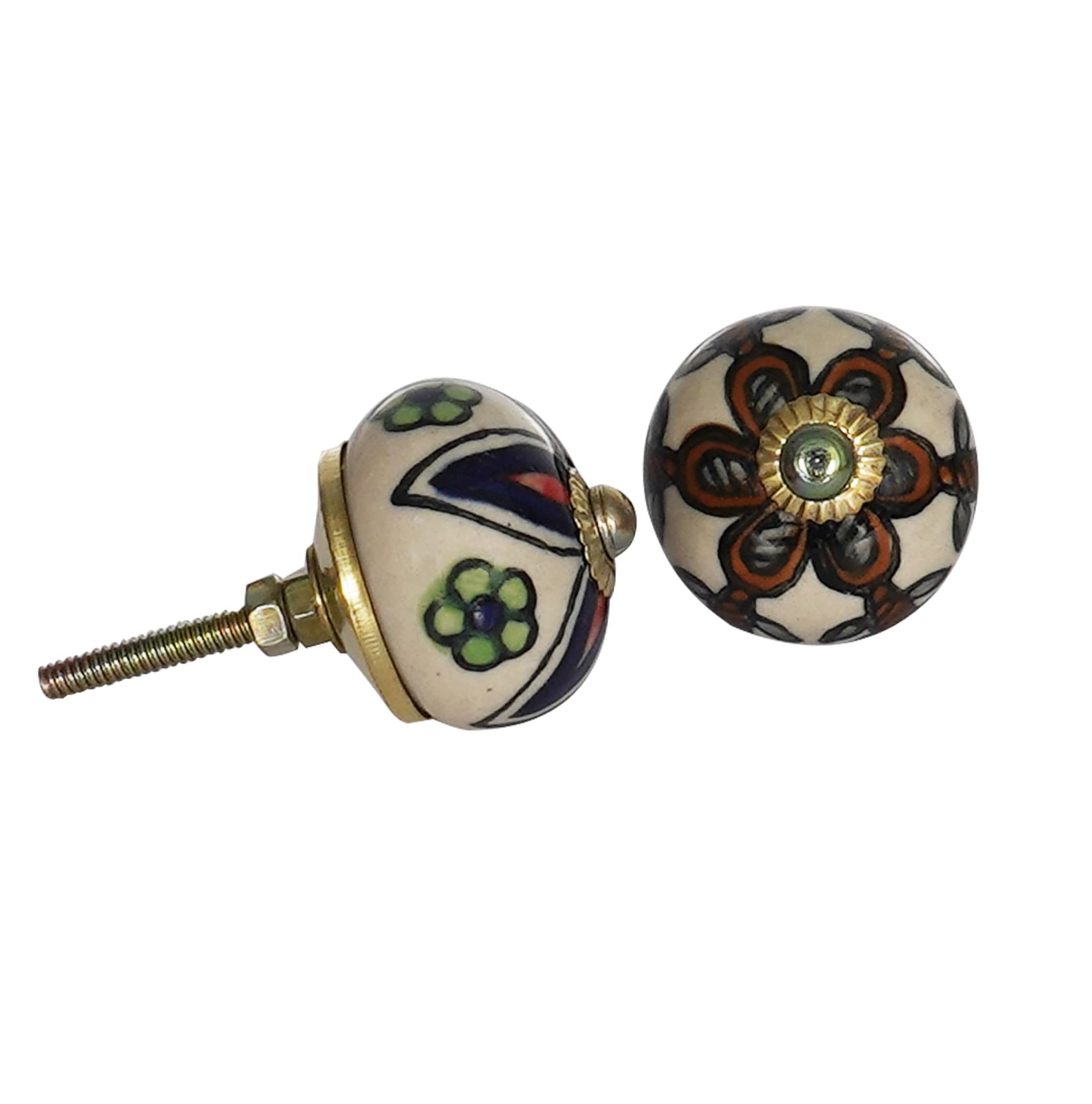 Knobs For Cabinets and Drawers Assorted Ceramic Pack of 12, Multicolor