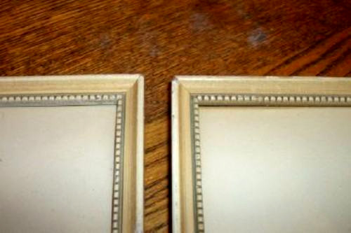Antique French La Mode 1870s Fashion Prints Large Creamy Chippy Frames 1920s