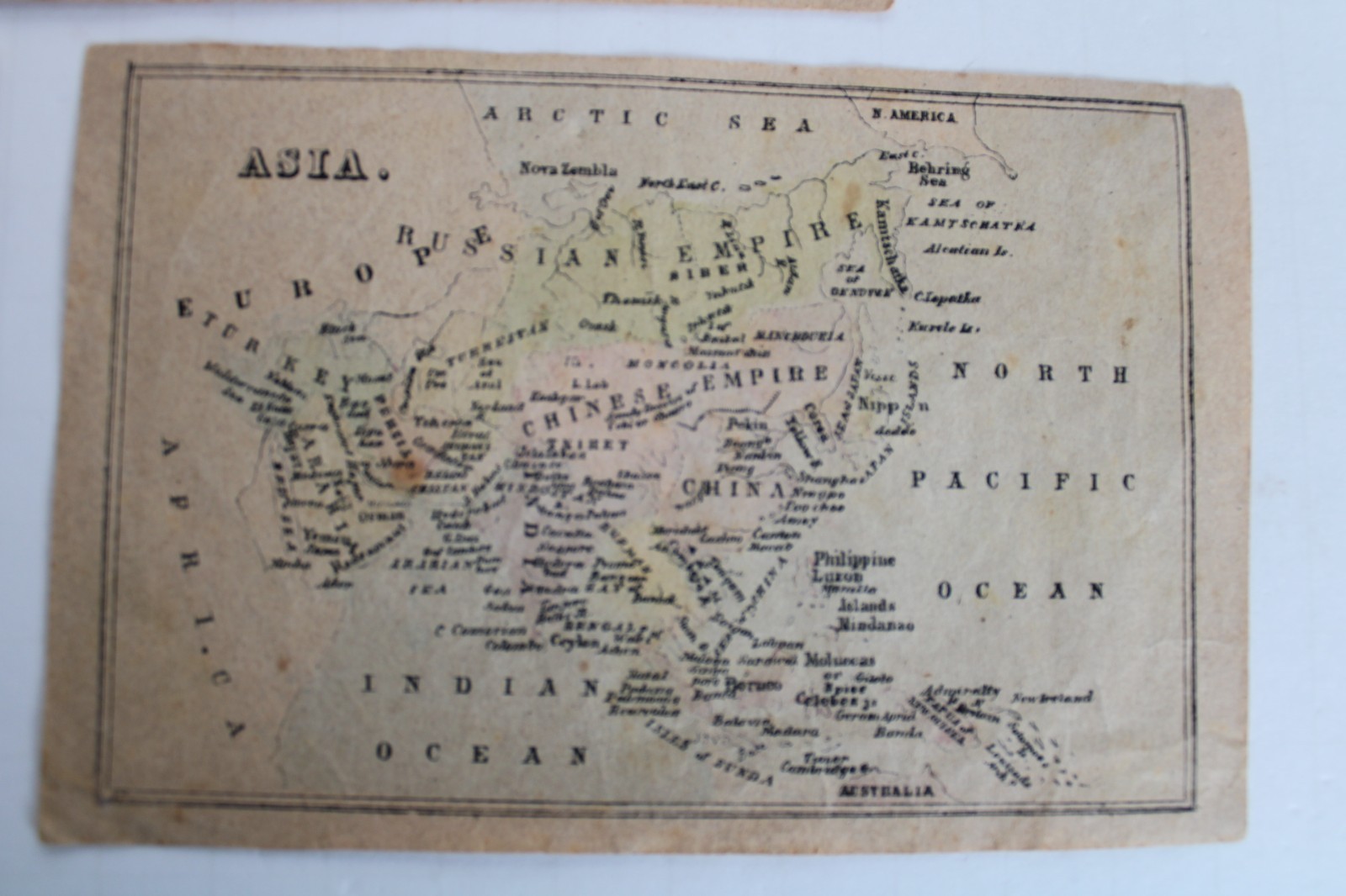 RARE Early / Mid-19th Century Lithograph Geography Map Child’s Toy Blocks w/ Box