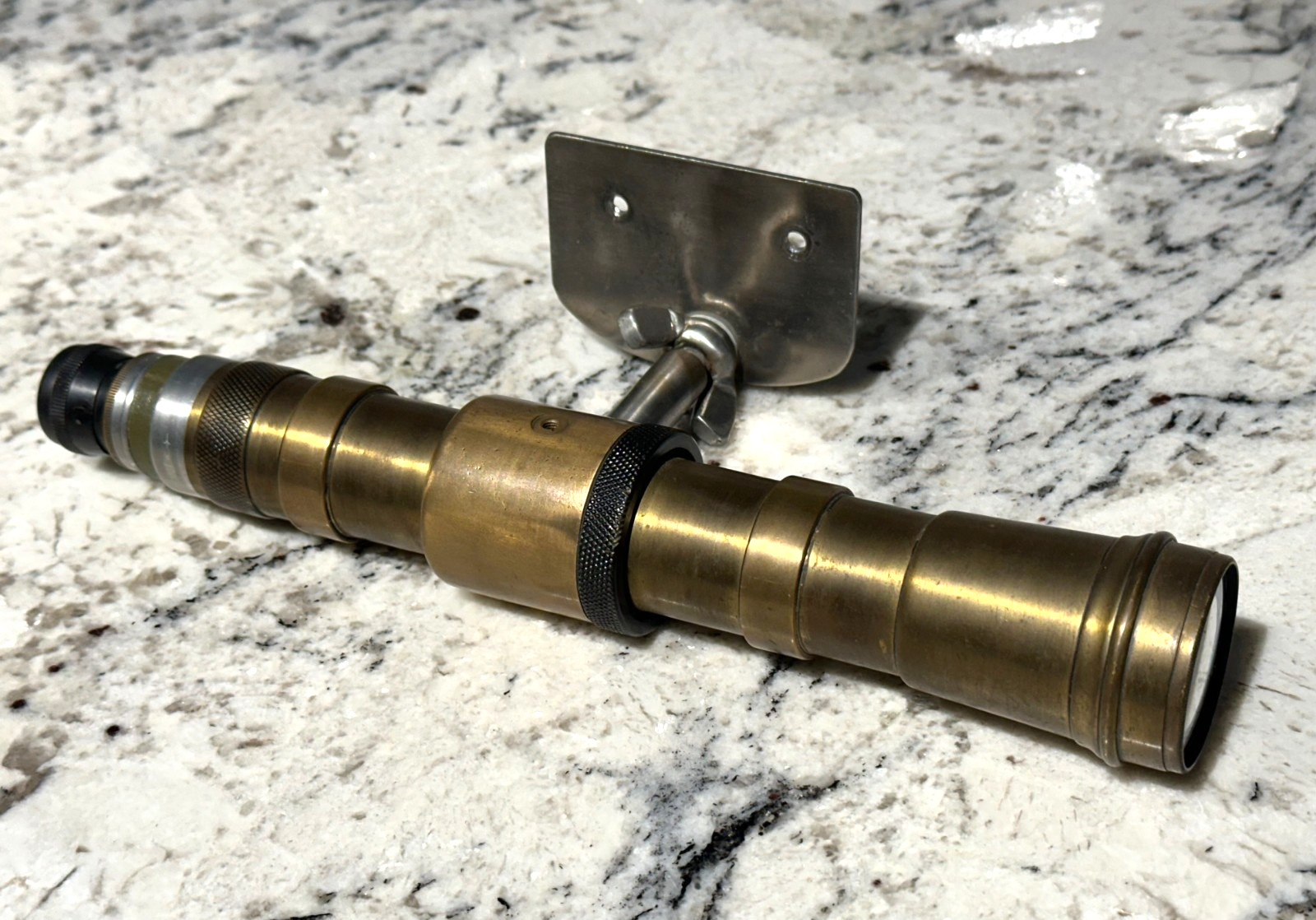 BRASS Vintage Mid Century Astronomy Nautical Telescope Spyglass w/Mount GUC