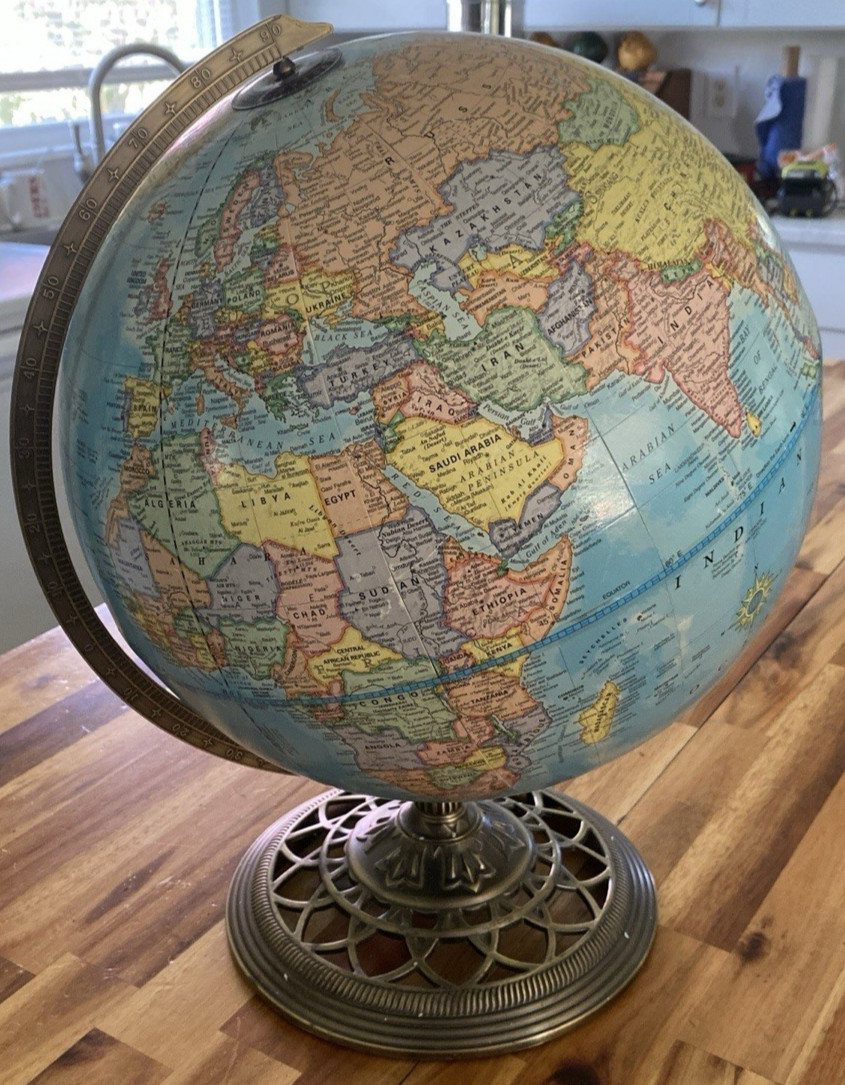 Vintage 12” Cram’s Imperial World Globe Made in USA
