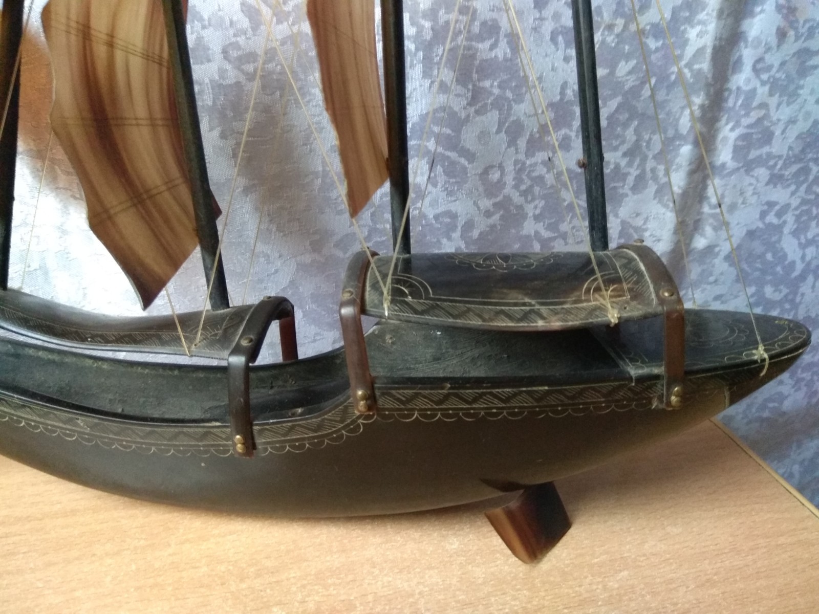 RARE Vintage Antique Decorative hand made SHIP natural materials USSR Soviet