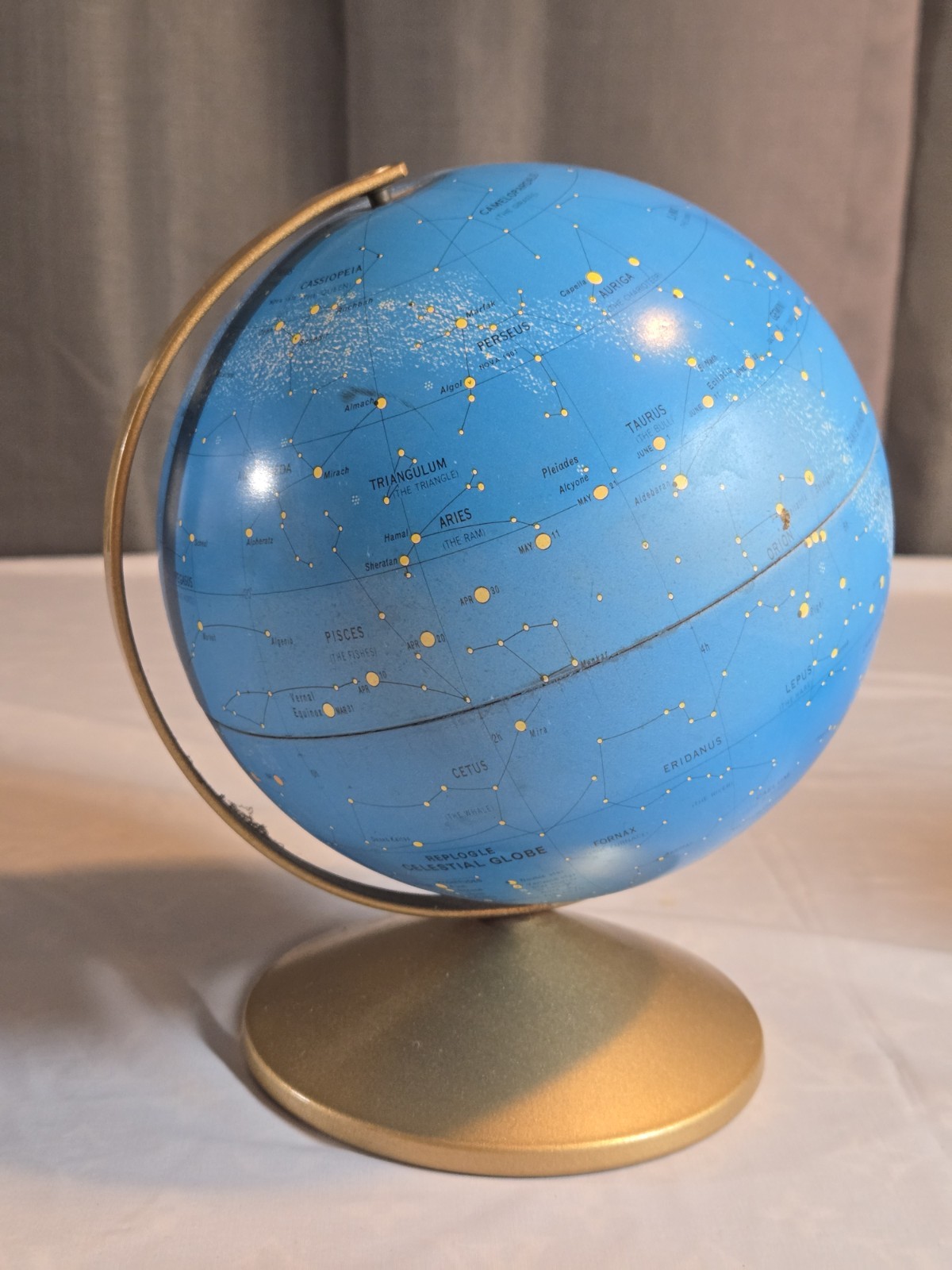Vintage 1970’s Replogle Metal 6” Celestial Constellation Globe, RARE