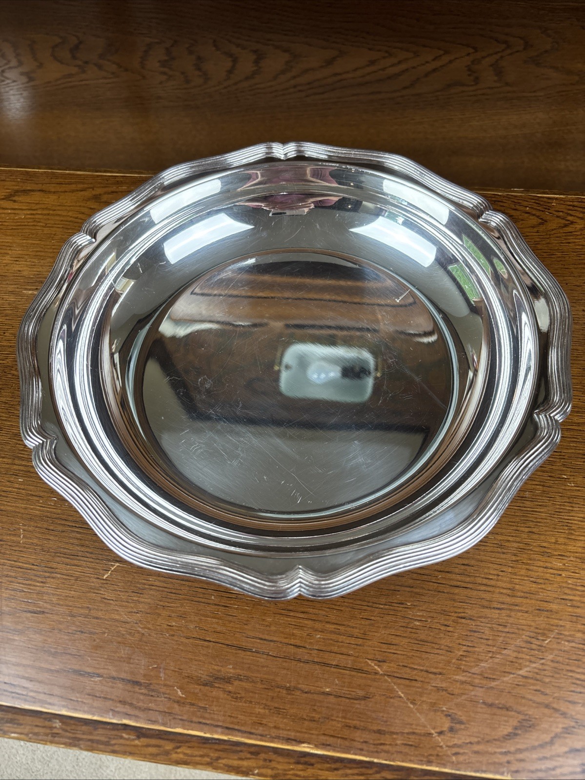 VTG Christolfe France Gallia Silver-Plated Scalloped Shallow Serving Circa 1970