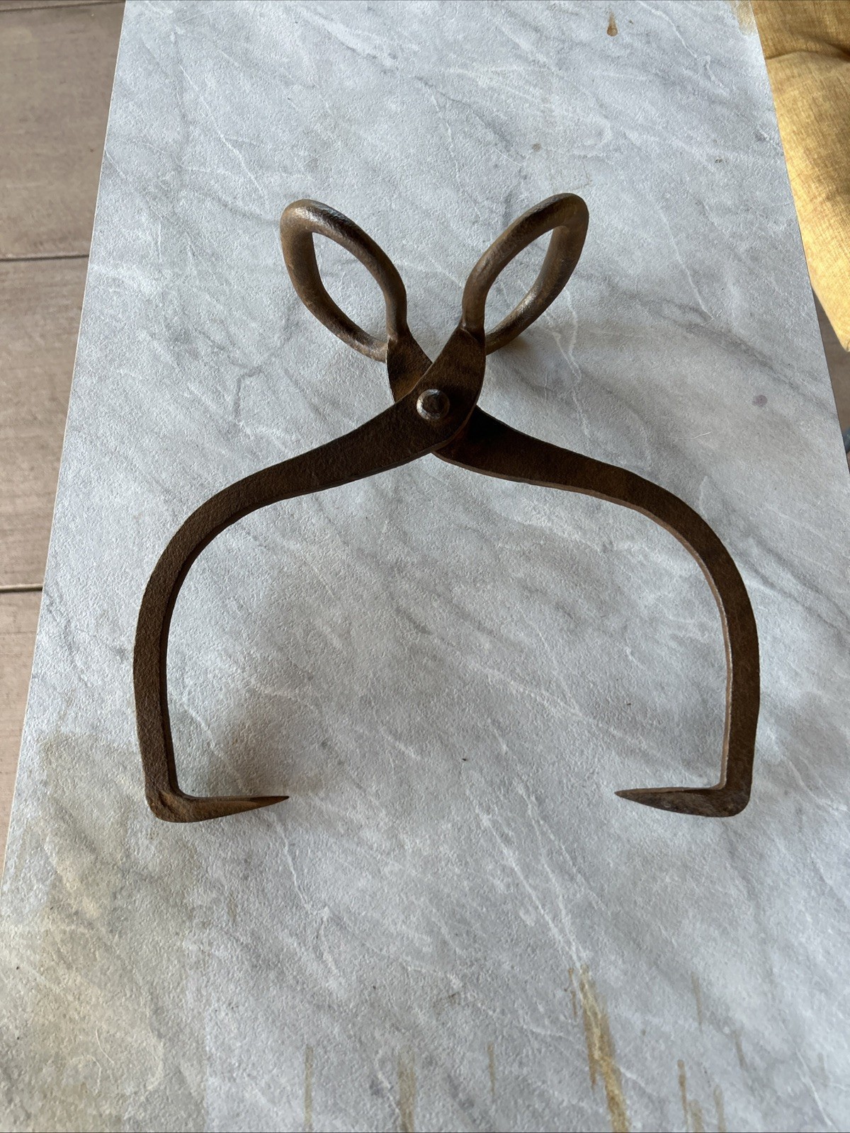 Antique Cast Iron Large Block ICE Tongs Grabber, ca. 1900, FUNCTIONAL/DECORATIVE