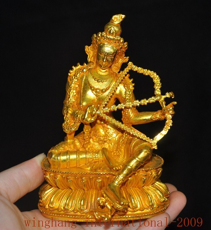 4.8″Tibetan bronze 24k Gold Gilt Naro Khechari Dor je nal jor ma Khachoma statue