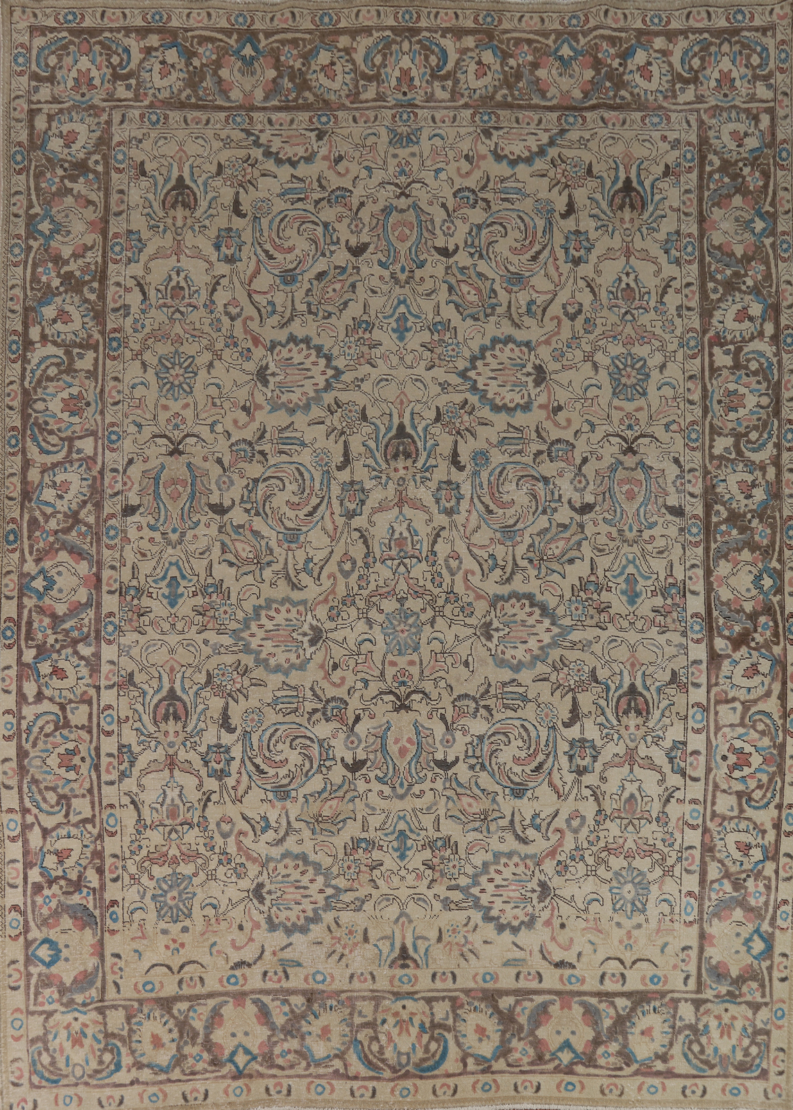 Vintage Floral Wool Tebriz Traditional Area Rug 9×11 Wool Hand-knotted Carpet
