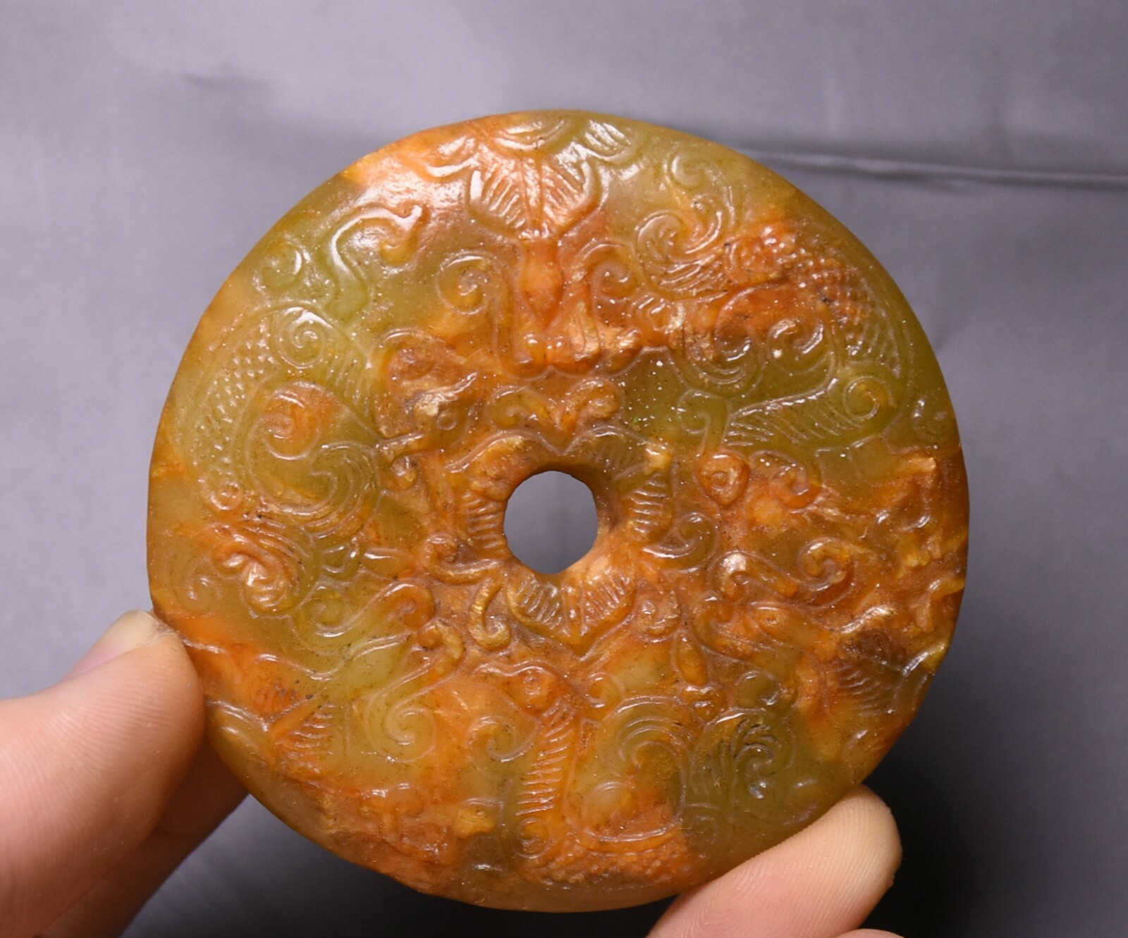 6.6CM Hongshan Culture Old Jade Carving Phoenix Phenix Bird Beast Amulet Pendant