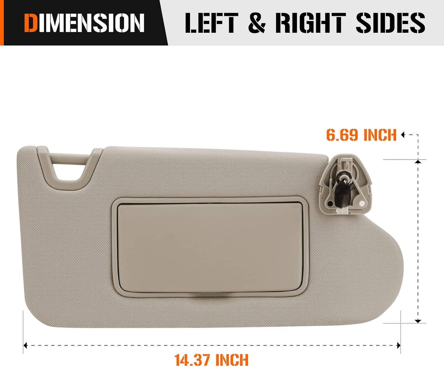 Left & Right Sun Visor with Vanity Light for 2013-2018 Nissan Altima Without Sun