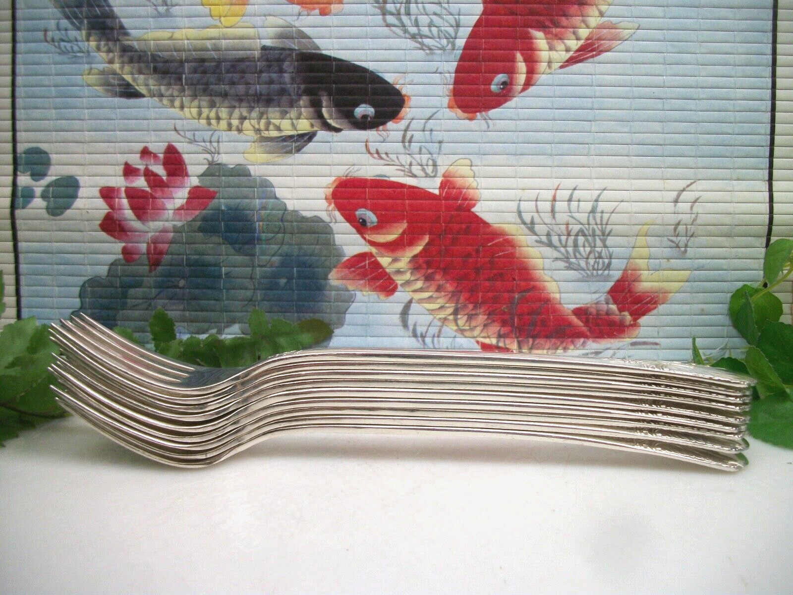 9 International Rogers AVALON Cabin Silverplate Grille Luncheon Forks 1940