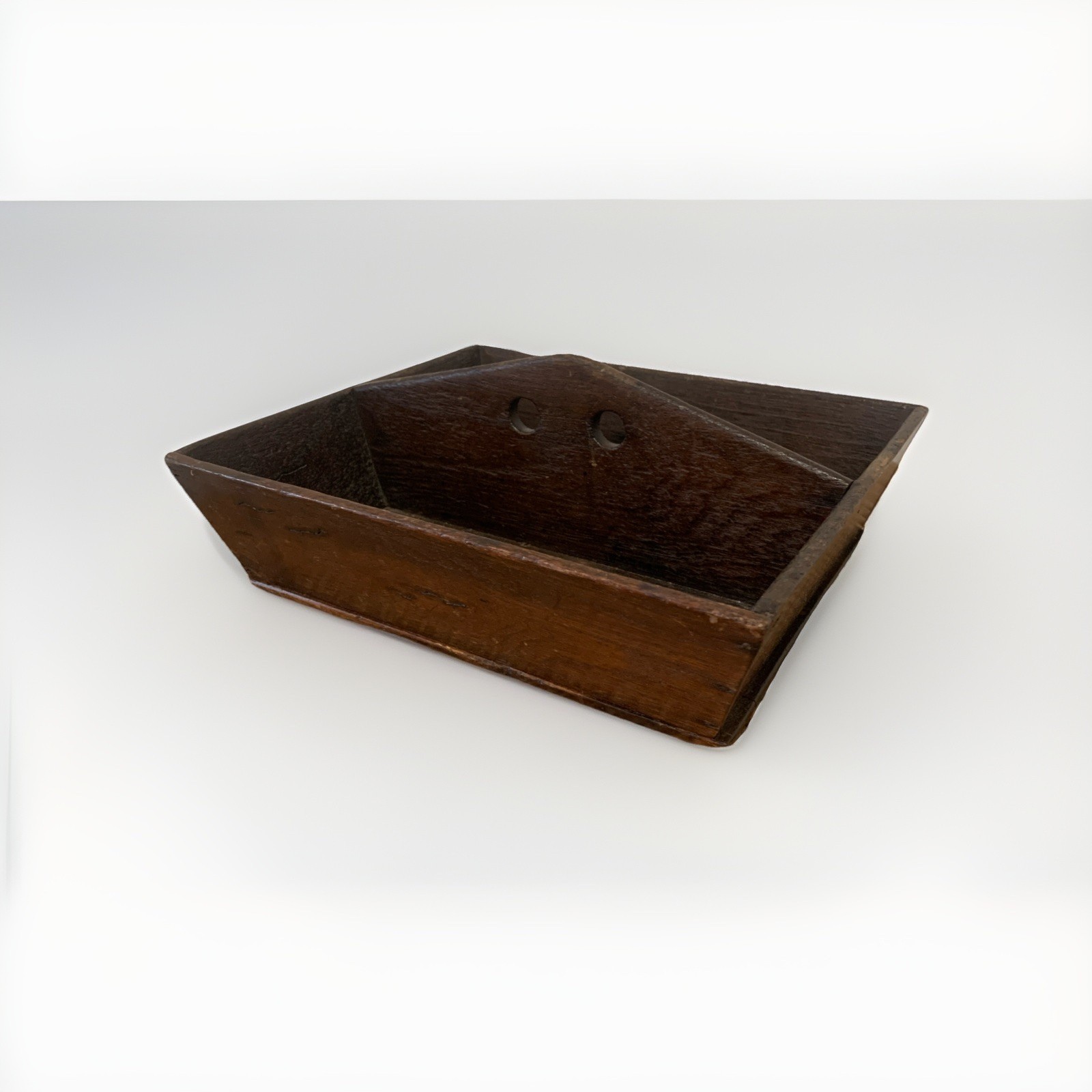 Antique 19th Century American Cutlery Tray Caddy Box Wooden Primitive Farmhouse