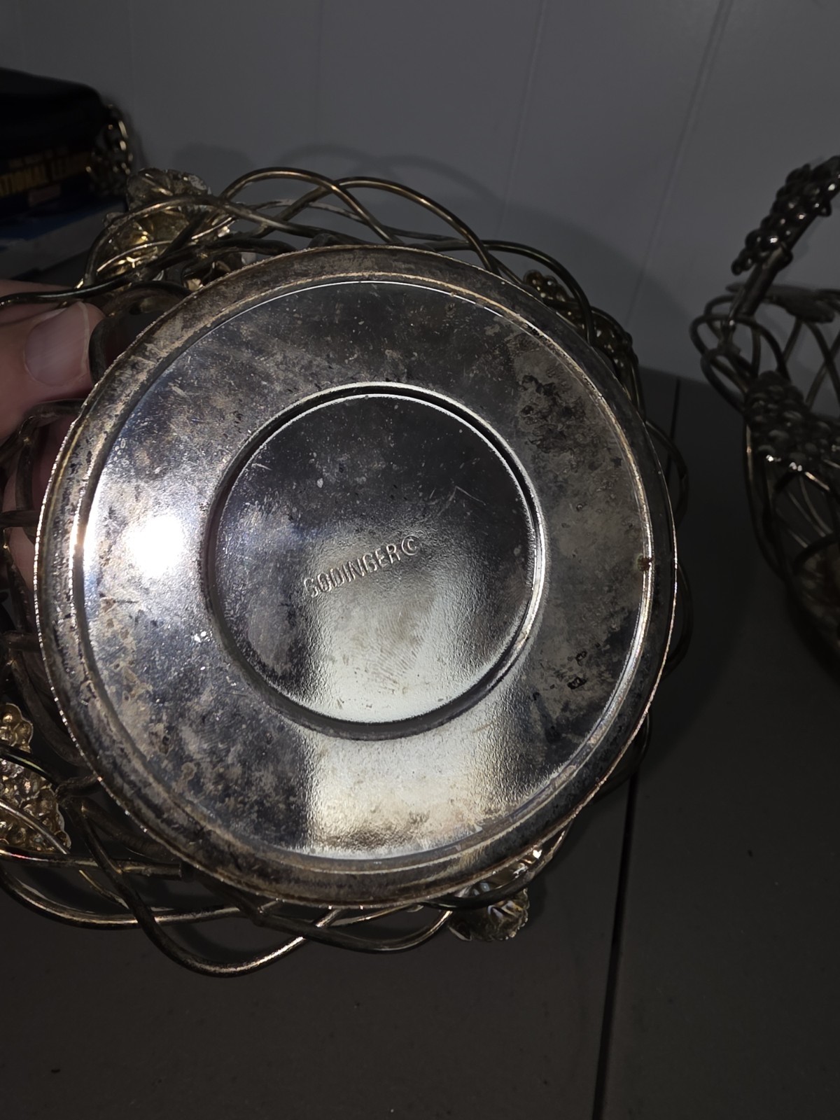 GODINGER Silver Grapevine Leaf Baskets Silver Plated Base Metal 11″ Decorative