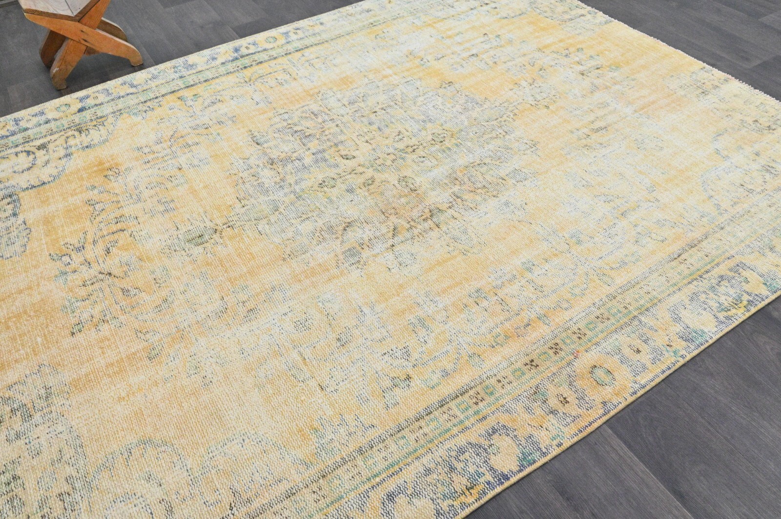 Oushak Turkish Vintage Rug 6×7 Kilim Rug Anatolian Handmade Boho Decor ORANGE