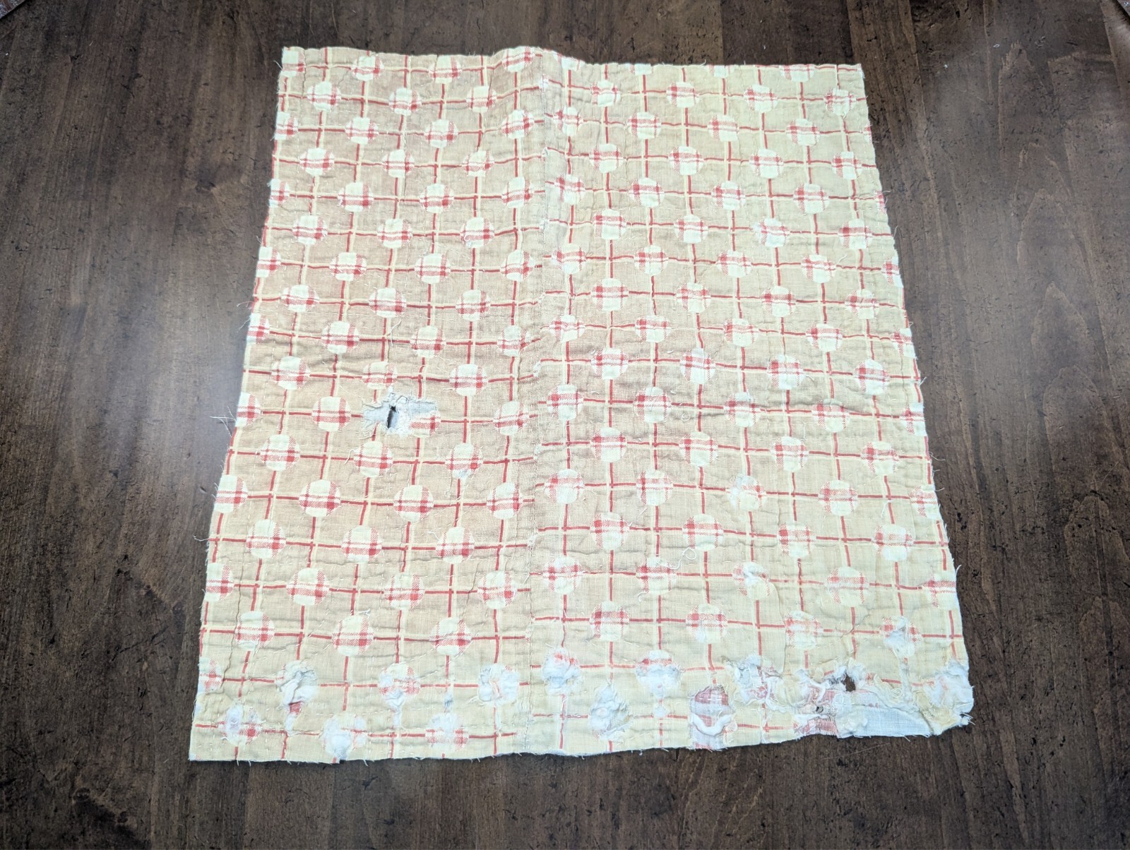 PRIM-GRUNGE Lot/3 Pcs UP-CYCLED from VTG-USA Patchwork QUILT x Crafts Projects