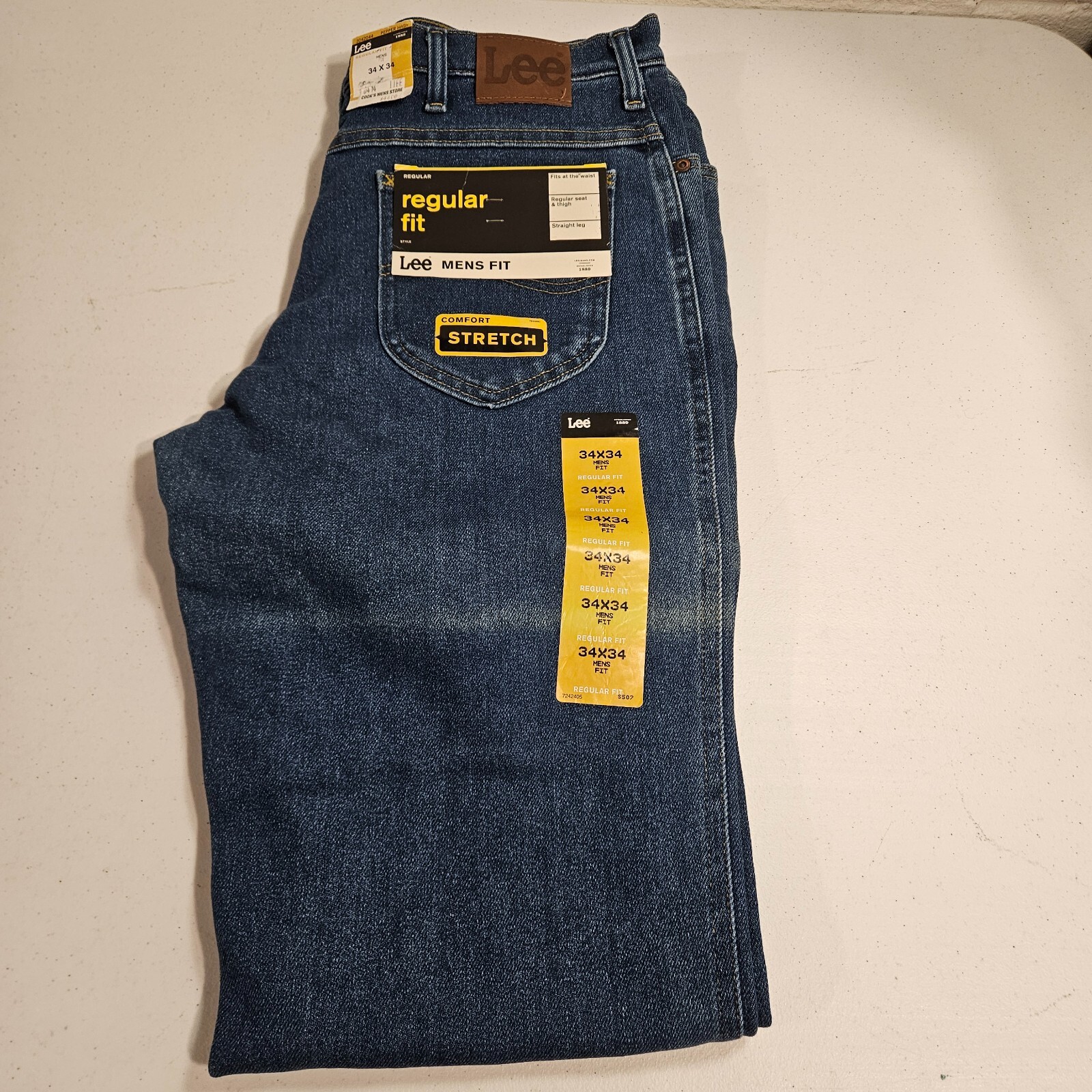 LEE Men’s Jeans Brand New 34×34 Regular Fit Straight Leg Stretch