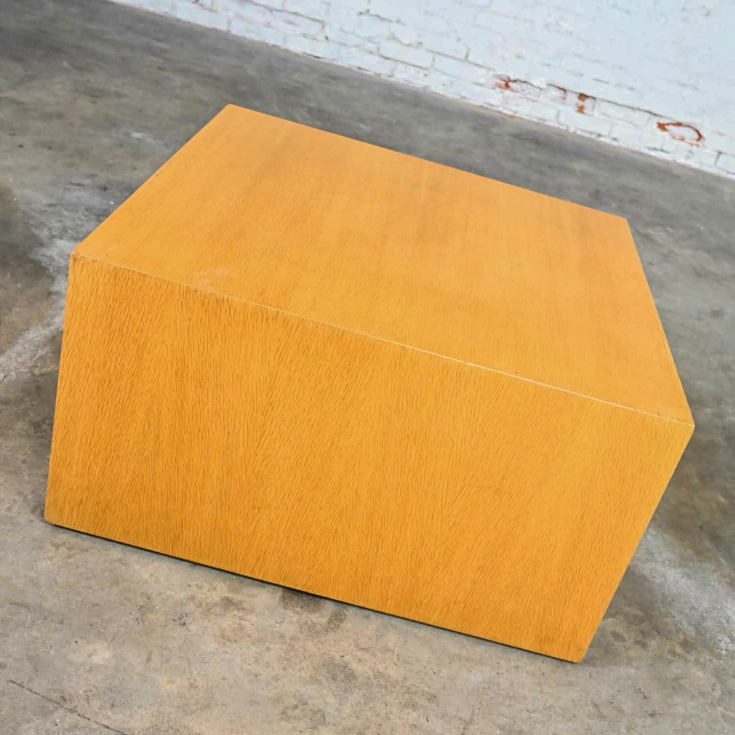 Intrex Wood Veneer Cube End or Side Table Pedestal Attributed to Paul Mayen